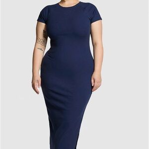 Victoria’s Secret PINK
CONTOUR RIBBED Maxi DRESS Navy Blue